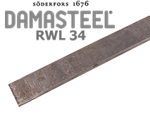 Damasteel RWL-34 steel for knives