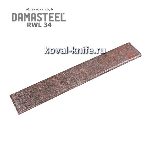 Blank for a knife from powder steel Damasteel RWL34 sizes: 200kh51kh4mm.