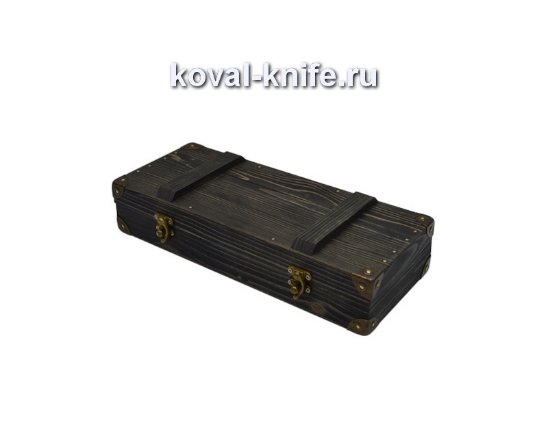 Casket for a knife from a pine in Military style