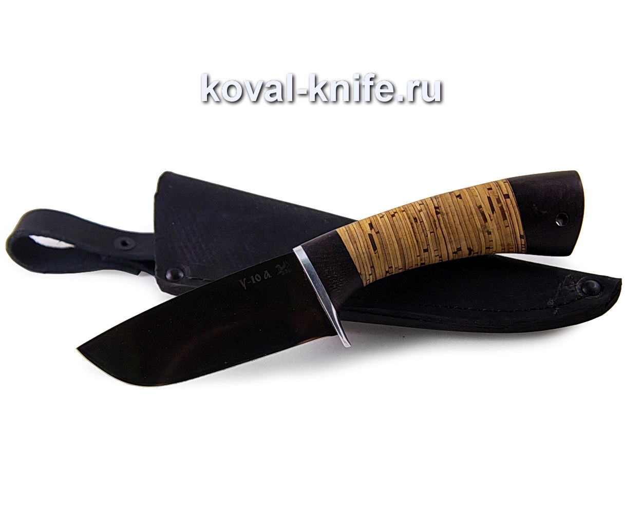 Knife Beaver from steel U10A (bark handle) A360