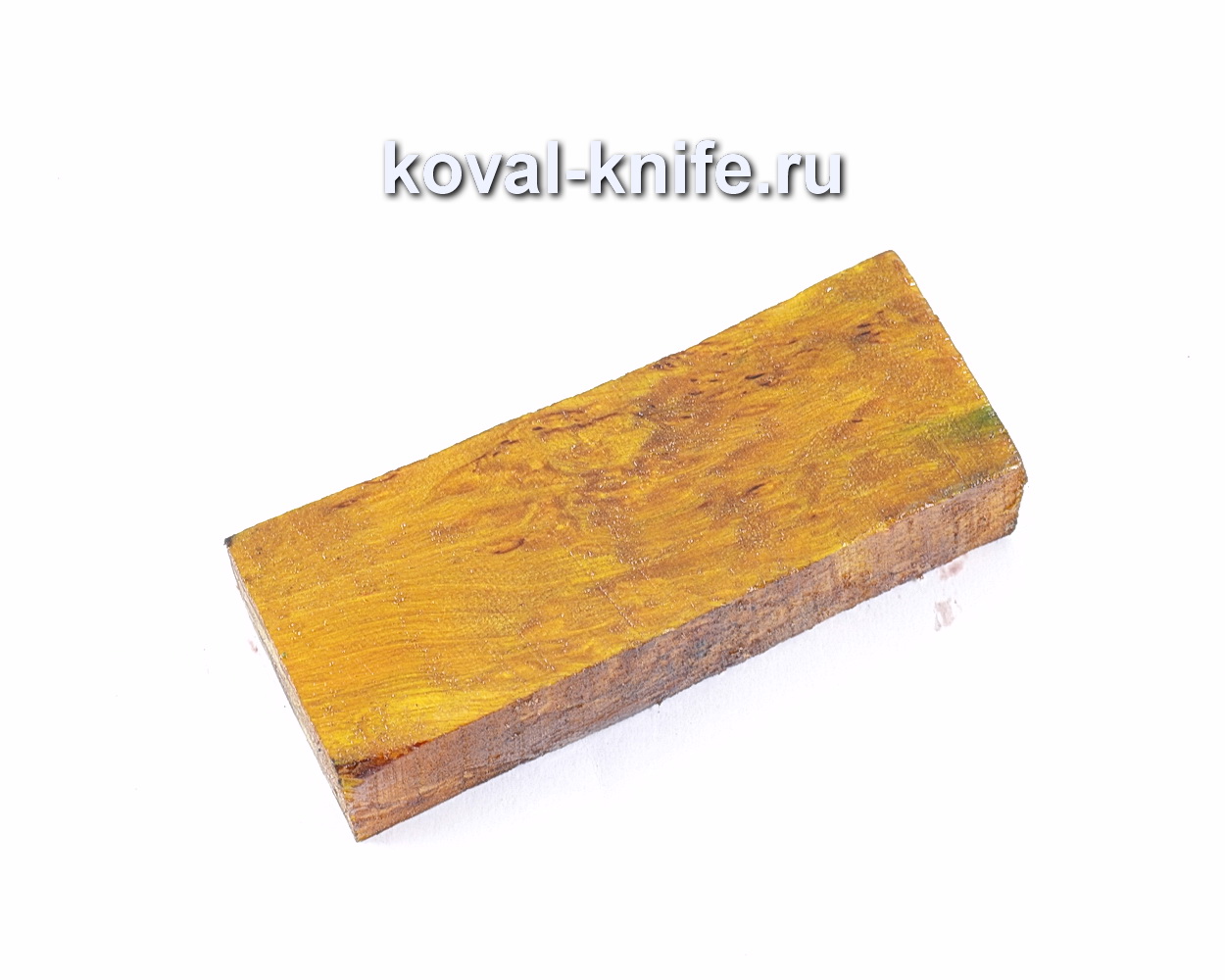 Karelian birch stabilized for the handle of a knife (yellow)