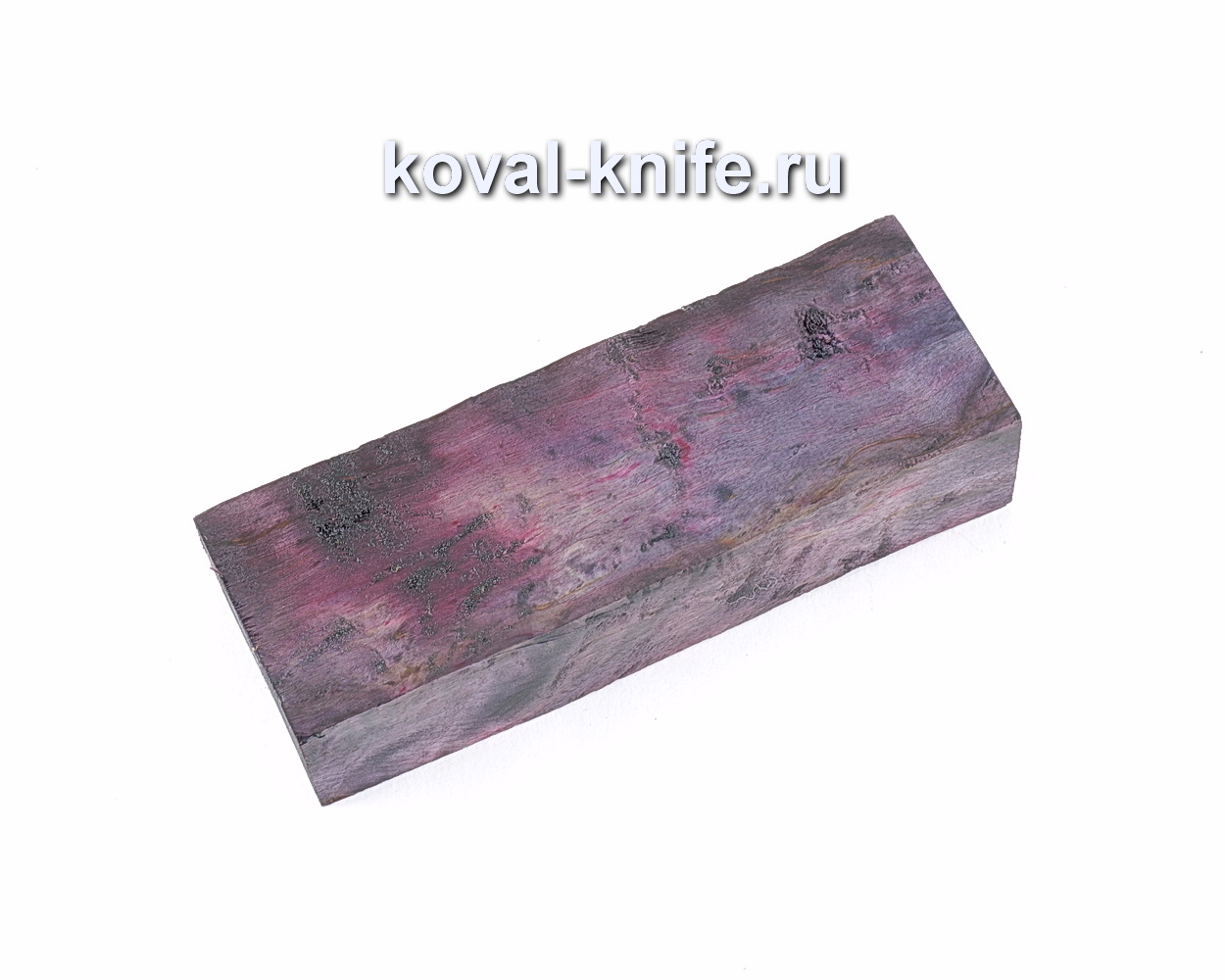 Karelian birch stabilized for the handle of a knife (purple)