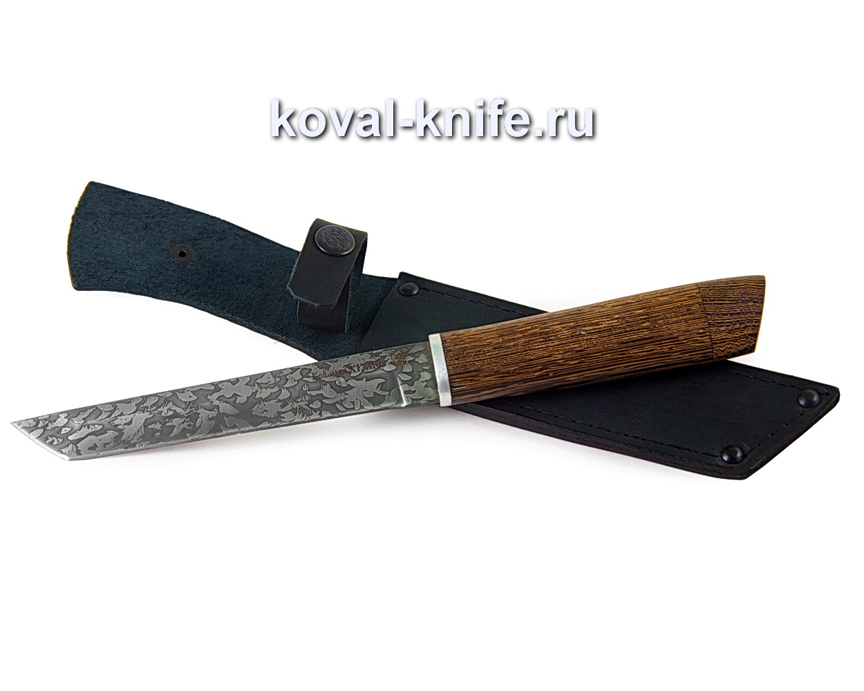 Kobun knife from steel h12mf, (wenge handle, blade etching) A356