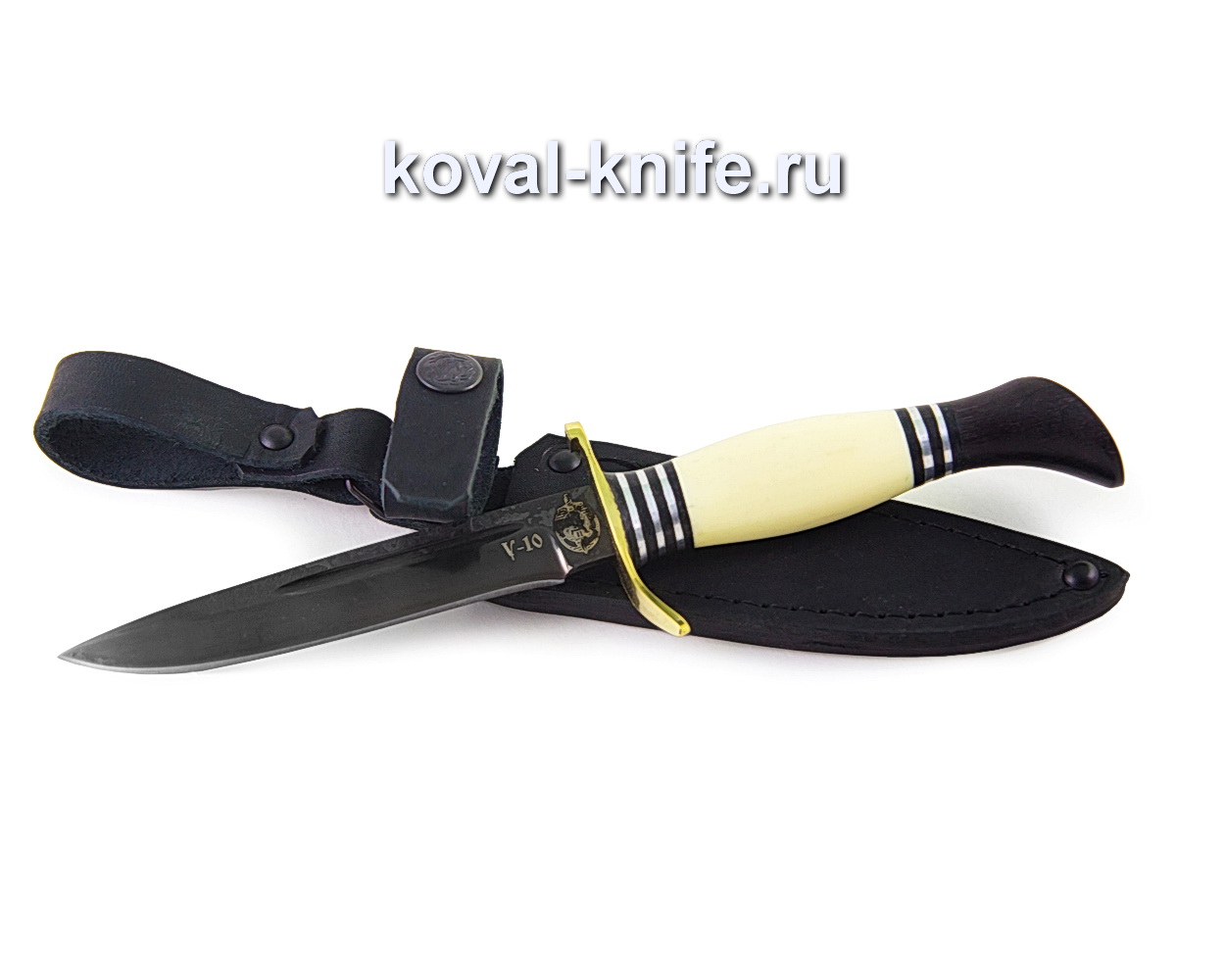 Fink Nkvd knife from U10 carbon steel (plastic, brass guard) A364